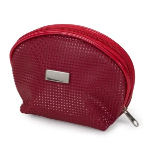 Necessaire Feminina em Couro Sintético com Plaquinha de Inox Formato Concha