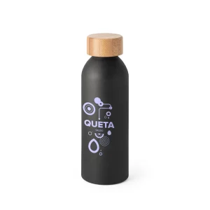 Squeeze de alumínio com tampa rosqueavel em bambu 550 mL brinde