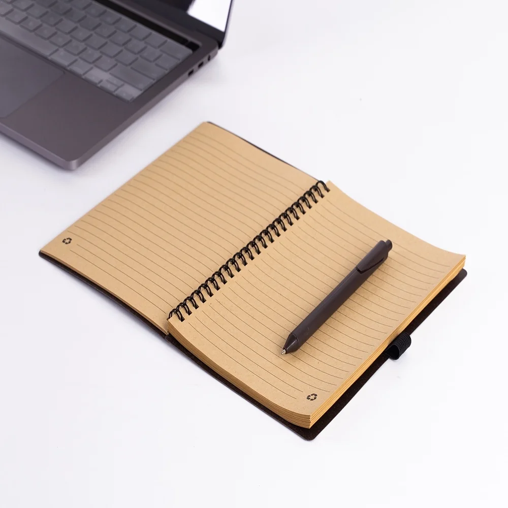 CADERNO PARA ANOTAÇÃO COM CANETA FIBRA DE CAFE - Image 7